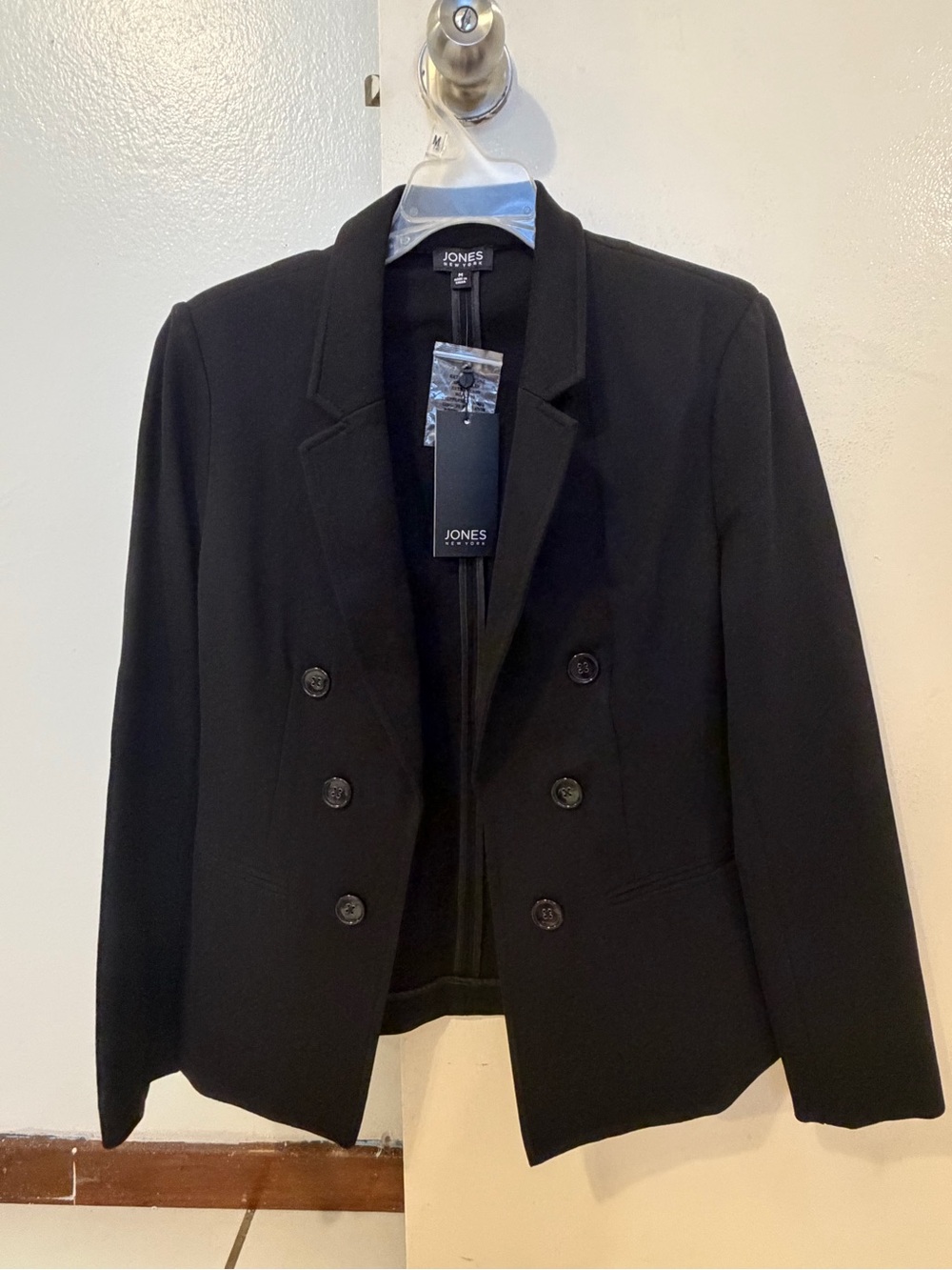 Jones New York Black Double-Breasted Tailored Blazer